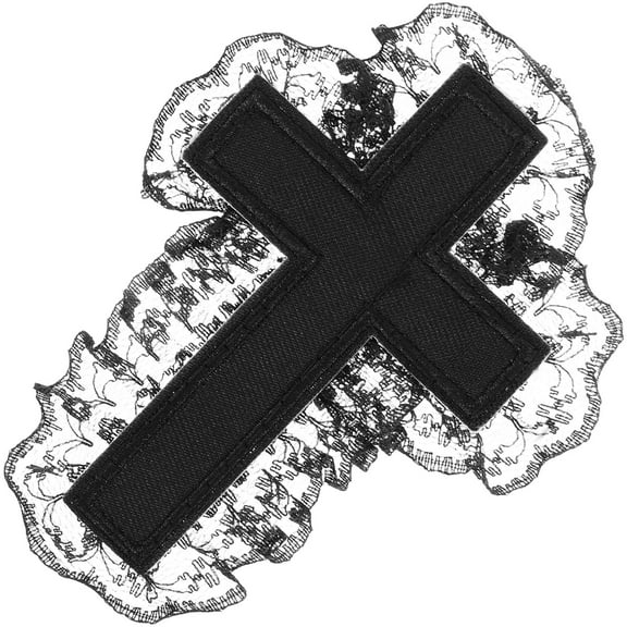 FRCOLOR Gothic Hair Clips for Women with Black Cloth Lace Design and Metal Clip for