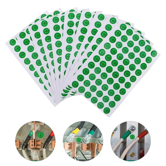 FRCOLOR Green PVC Ground Mark Stickers for Warning 10pcs Bright Colors Safety Electrical Machine Industrial