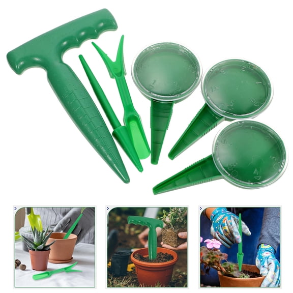 FRCOLOR Green Plastic Garden Seed Tool Adjustable Handheld Dispenser for Gardening 1 Set