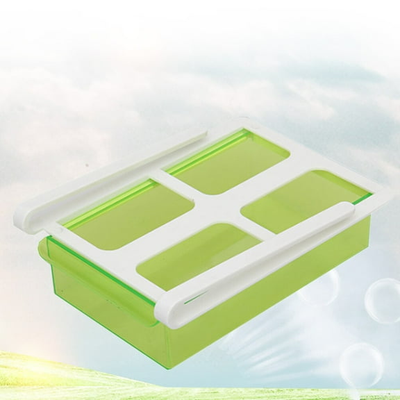 FRCOLOR Green Sliding Fridge Drawer Bin for Kitchen Use Made of ABS Material 1pc