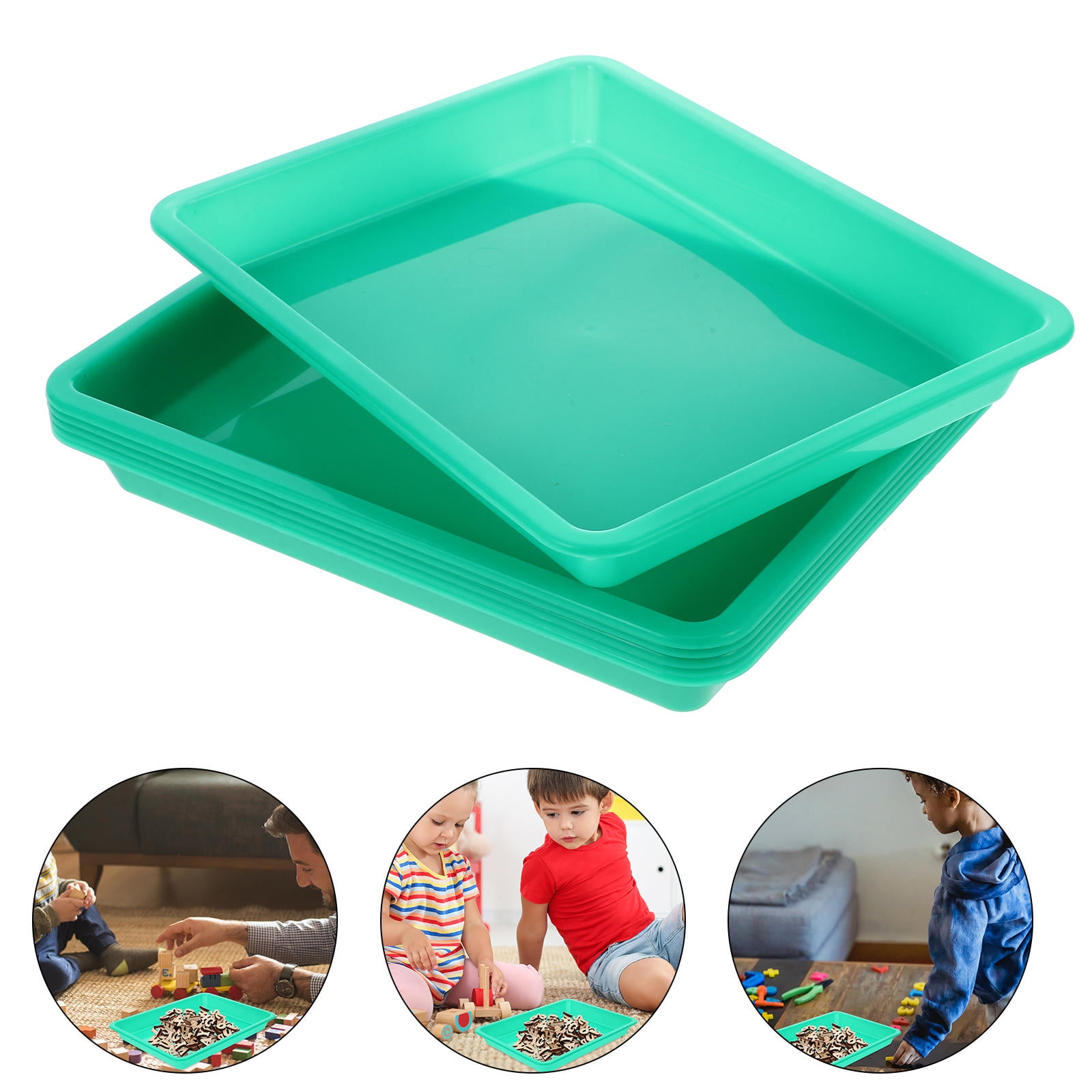 FRCOLOR Green Stackable Trays for Toy Storage Made of PP Material with ...