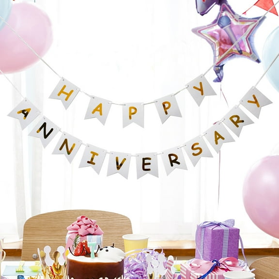 FRCOLOR HAPPY ANNIVERSARY Banner Letter Paper Bunting Garland Party Decorations for Birthday Wedding Celebration