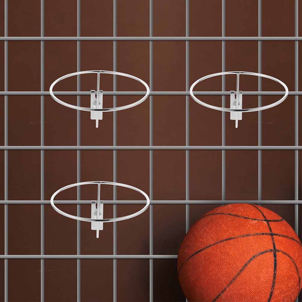 LABSERRON 8Pcs Silver Sports Ball Storage Rack for Basketball Volleyball Soccer Display