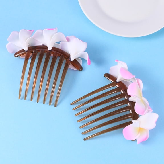 WRISTBIQUE Bridal Hair Comb Plastic Flower Shaped 1Set 4.7x3.9x1.2in