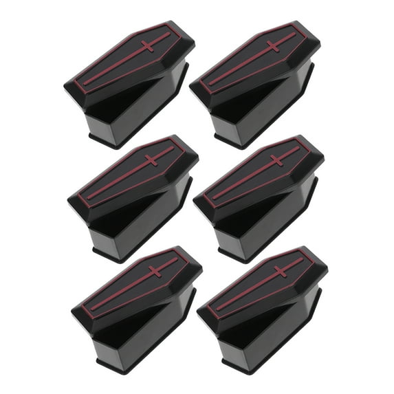 FRCOLOR Halloween Miniature Coffin Box Plastic Multi Color Realistic Design for Party Favors and Decor 6pcs