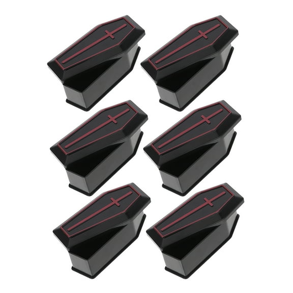 FRCOLOR Halloween Miniature Coffin Box Plastic Multi Color Realistic Design for Party Favors and Decor 6pcs