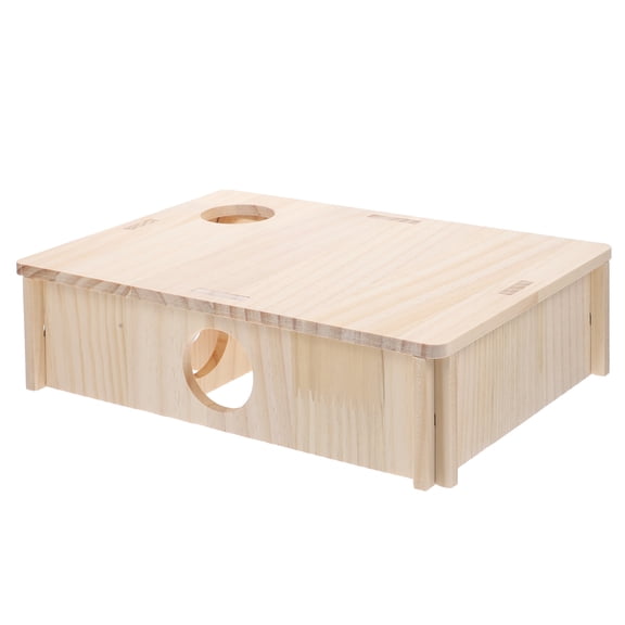 FRCOLOR 1Set Light Yellow Hamster Maze House with Premium Wood Material for Small Pets Entertainment