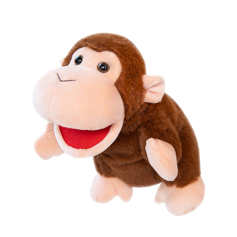 FRCOLOR Hand Puppet Monkey Plush Toy Movable Mouth Hand Puppet