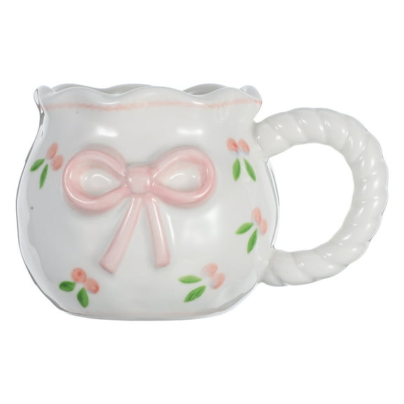 FRCOLOR Handmade 3d Ceramic Coffee Cup With Bowknot Unique Cute Tea Mug For Office Home Cafe Friends Porcelain Coffee Tea Milk Espresso