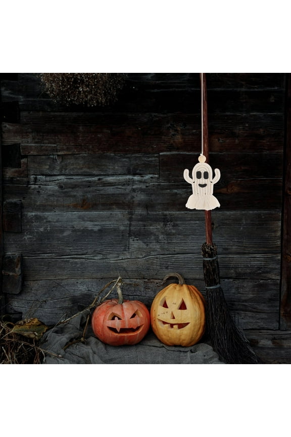 Handmade Halloween Ghost White Cotton Keychain for Rear View Mirror and 3.5