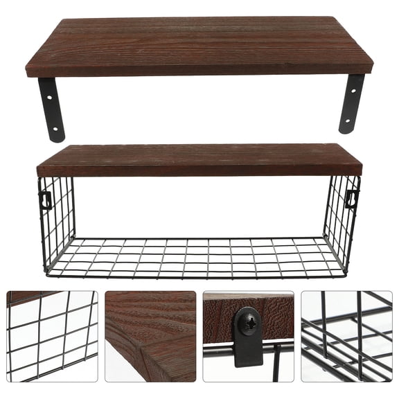 FRCOLOR  Hanging Shelf Floating Cabinet For Wall Whitewash Friendly Handle
