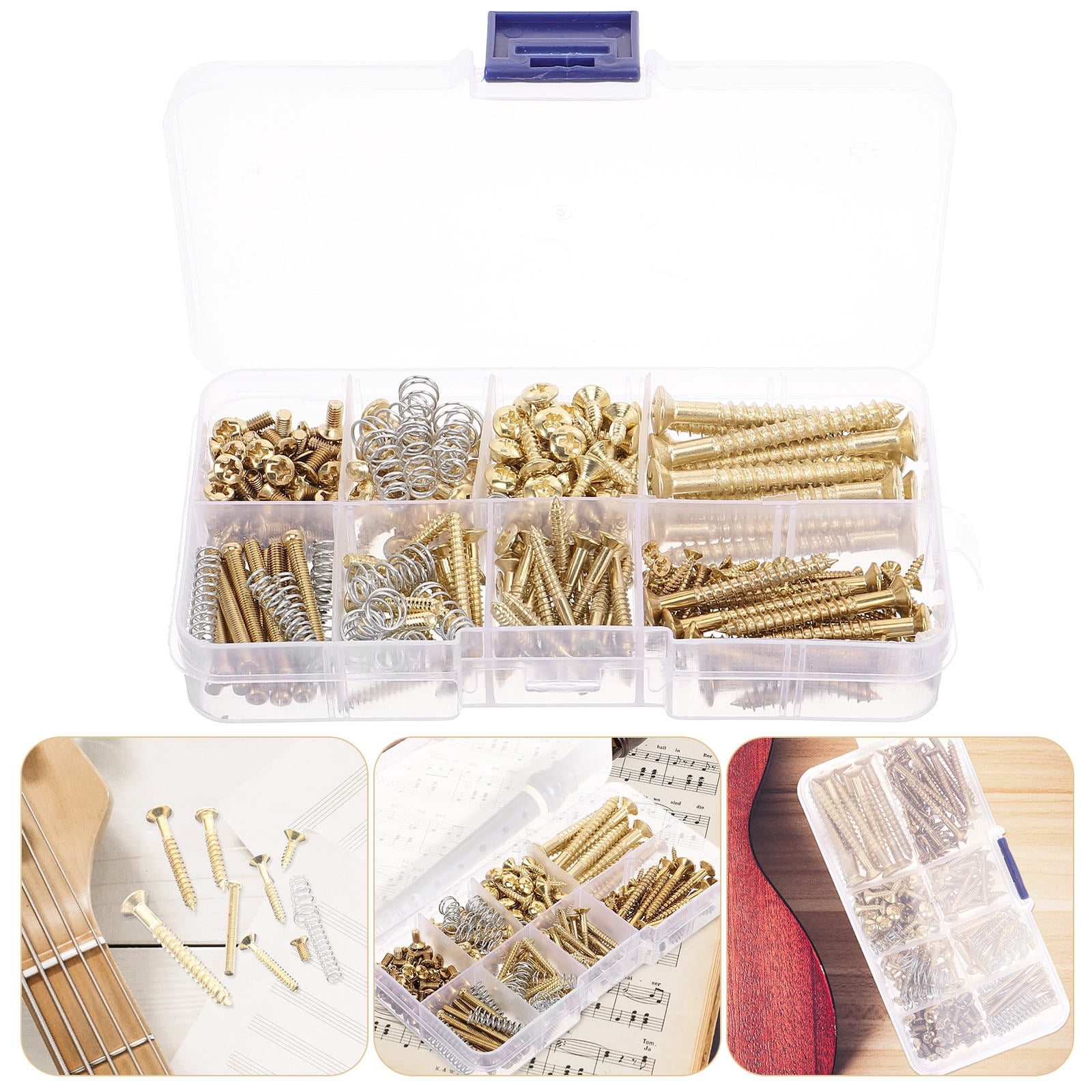 FRCOLOR Hardware Guitar Screw Set Guitar Screw Kit 12.5x7.7cm Golden
