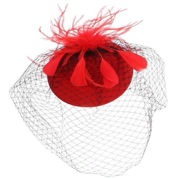 FRCOLOR Hat Headband Head Flower Attractive Party Accessory Bride 20X16cm Red