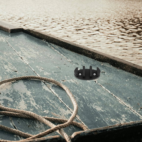 FRCOLOR Heavy Duty Black Nylon Canoe Anchor Cleat for Boat Docking and Anchoring 1 Set Marine Hardware Fishing Kayak Cleat Rope Cleat