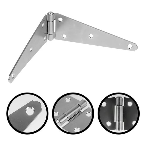 FRCOLOR Heavy Duty Strap Hinges with Galvanized Iron for Outdoor Barn Doors 2pcs Silver