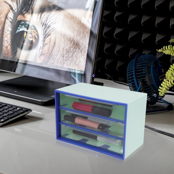 LABSERRON Blue Plastic Storage Cabinet with Drawer Design for Home Organization