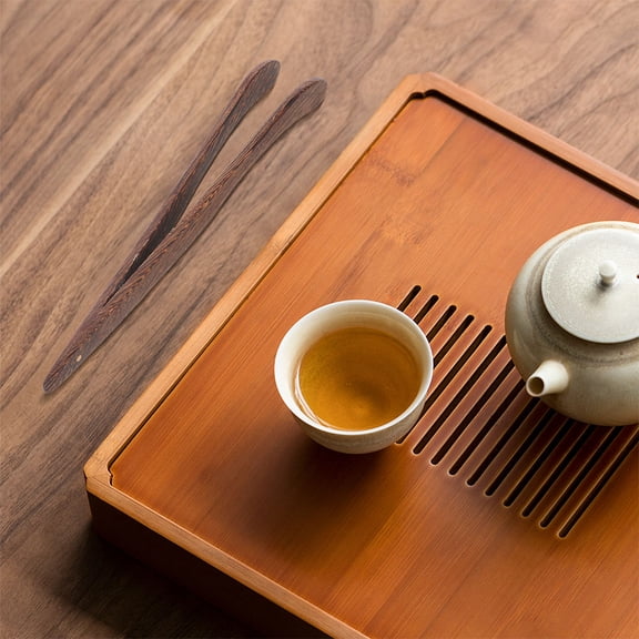 FRCOLOR Hemoton 2pcs Wooden Tea Clip Tweezers Teaware Tool Squeezer Tongs Clamp Ceremony Accessories