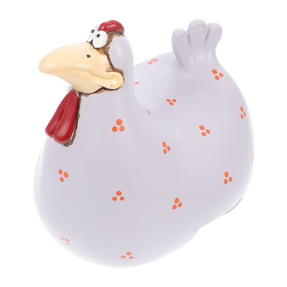 WRISTBIQUE Lawn Ornament Resin Rooster Decor Grey 1Set 6.3x6.3in