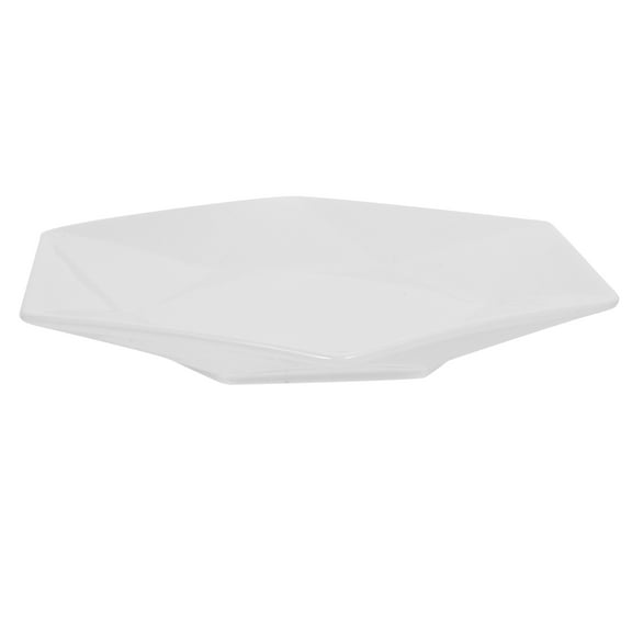 FRCOLOR Hexagon Ceramic Plate Porcelain Food Dish Euro Style Fruit Spaghetti Geometric Shape Plate for Breakfast Lunch Dinner (Random Color, Small Size)