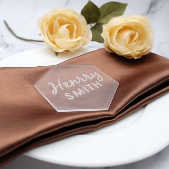 FRCOLOR Hexagonal Acrylic Seating Cards Reusable 20Pcs for Banquets and Business Talks