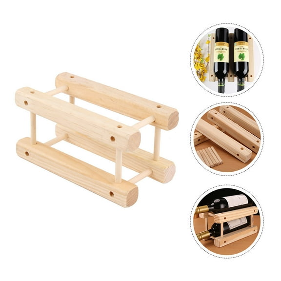 LABSERRON Rustic Wood Rack Wine Rack Organizer Beige 1Pack 10.22x5.11x5.11in
