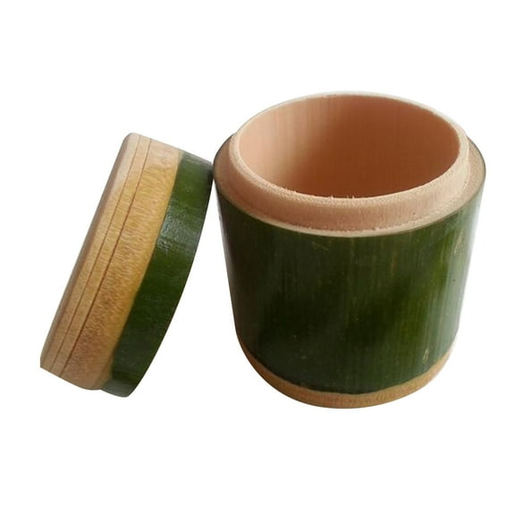 WRISTBIQUE Bamboo Storage Container Green 1Set 4.3x4.3x5.1in