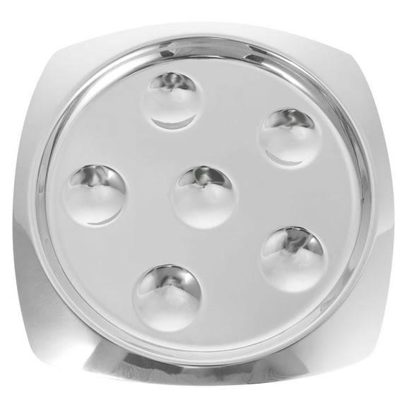 FRCOLOR Holes Stainless Steel Snail Dish Escargot Plate Plate for Hotel Restaurant ( Silver ),0.12"X0.12"X0.14"