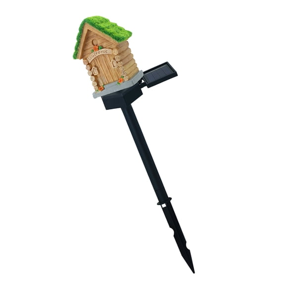 FRCOLOR House Shape Solar Stake Light Garden Lawn Solar Light Yard Lamp Solar Powered Garden Light