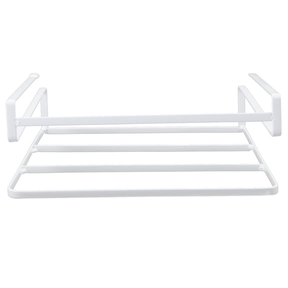 WRISTBIQUE White Under Desk Shelf for Dormitory Iron Laptop Holder and Hanging Book Storage Rack
