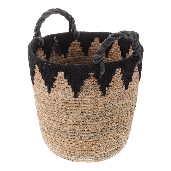 TAILTOSS Bathroom Hamper Straw Laundry Basket Brown 1Set Woven Storage