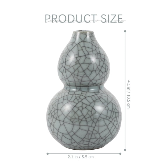 FRCOLOR Hydroponic Ceramic Vase Gourd Shaped Vase 10.5x5.5cm