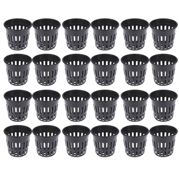 FRCOLOR Hydroponic Cups Black Plastic Planting Bucket with Good Breathability for 24pcs 5 7x5cm