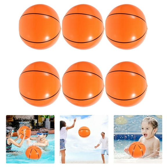 WASHWEPE Inflatable Balls Brown PVC Plastic 6Pcs 13.4X13.4X13.4in