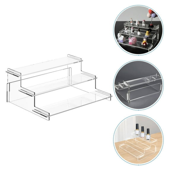 FRCOLOR Jewelry Display Riser 1 Set Clear Acrylic Figure Shelf Handicraft Enthusiasts Desktop Organization