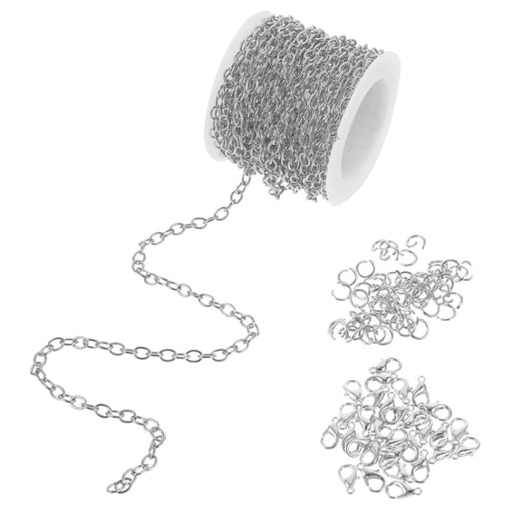 FRCOLOR Jump Rings for Jewelry Making Kit Necklace Bracelet 5X4CM Silver