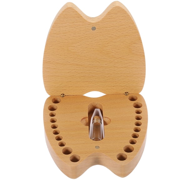 FRCOLOR Kids Tooth Box Wood Baby Teeth Tooth Keepsake Container Baby Lost Tooth Box