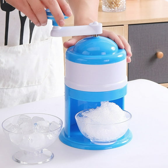 FRCOLOR Kitchen Ice Crusher Manual Chipper Electric Shaved Machine Slushy Tiny Blue
