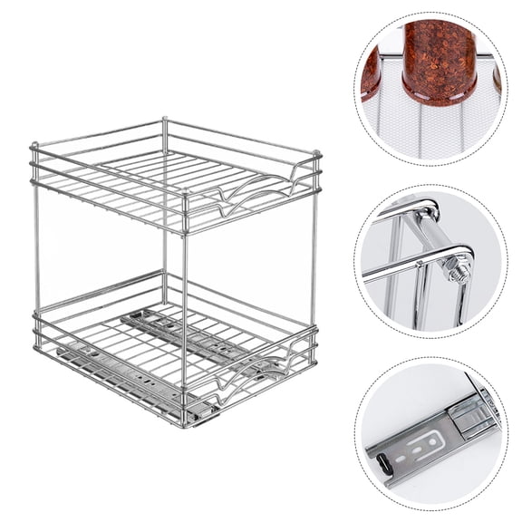 FRCOLOR  Kitchen Pantry Organizer Storage Rack Double Layer Shelf