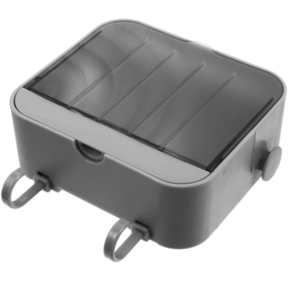 FRCOLOR Kitchen Storage Soap Case Wall Mount Soap Holder Bathroom Wall Soap Dish with Lid and Hook