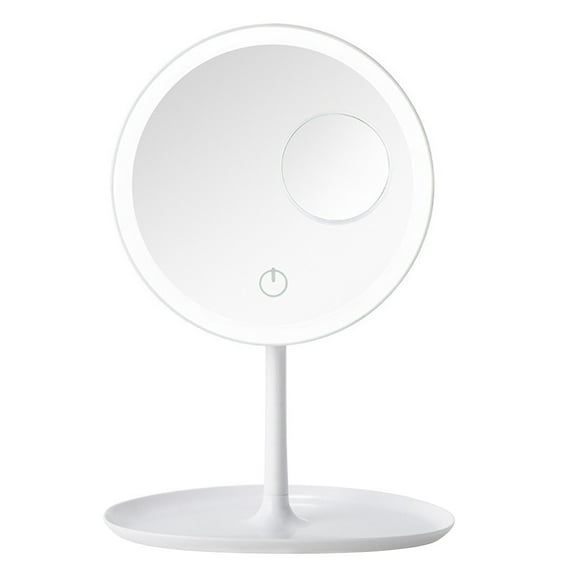 FRCOLOR LED Vanity Mirror for Women with Bright LED Lights Perfect for Makeup on Tabletop Desk or Bedroom White