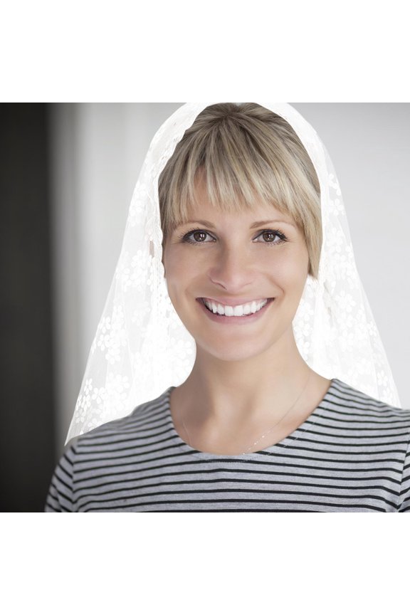 Lace Triangle Scarf With Tassels Embroidery Mesh Floral Hair Scarf For Catholic Bridal Head Coverings And Fashion Accessories