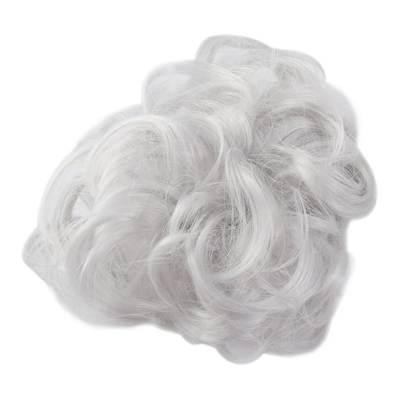 FRCOLOR Ladies Fashion Pony Tail Hair Extension Bun Hairpieces Scrunchie Elastic Wave Curly Synthetic Hairpieces (Grey)