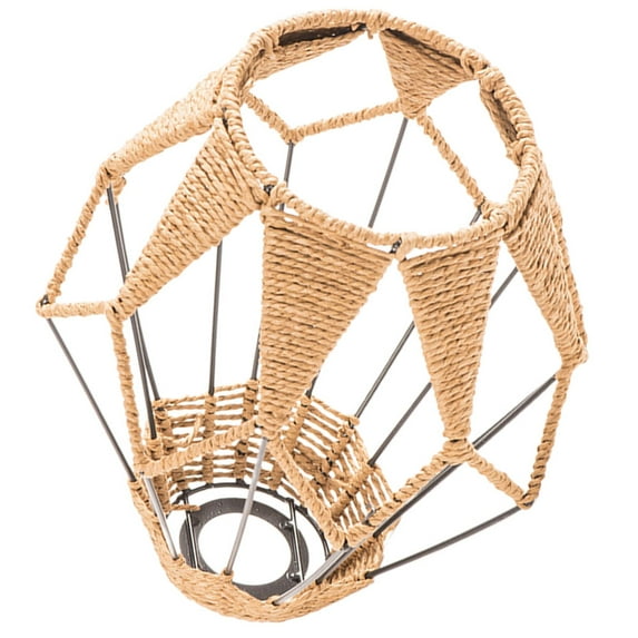 FRCOLOR Lamp Shade Braided Paper Rope Lampshade Wrought Iron Frame ...