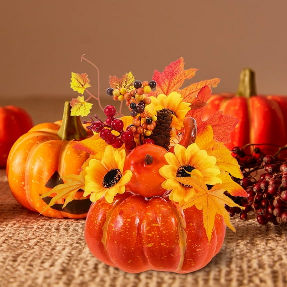 FRCOLOR Large Outdoor Plastic Pumpkin for Fall Halloween Thanksgiving Decoration Multi Color