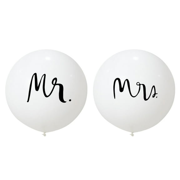 Unbranded MR MRS Latex Balloon for Decoration and Perfect Wedding Party Supplies White 36 Inches