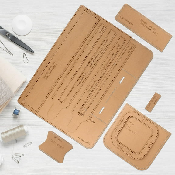 FRCOLOR Leather Bag Making Templates Laptop Briefcase Pattern Khaki