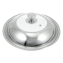 PAMINGONO Wok Cover Anti-Scald Cooking Pot Lid Stainless Steel with Glass 1Pcs 11.8x11.8x2.4in