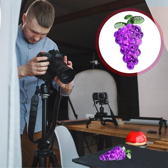 FRCOLOR Lifelike Grape Decoration Artificial Fruit Figurine for Kitchen Tabletop Ornament Artificial Fruit for Decoration Lifelike Crystal Decoration Faux Fruit Decor