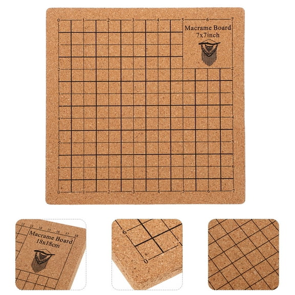 FRCOLOR Light Brown Wood Macrame Board for DIY Jewelry Crafts with Imprinted Grid, Durable and MultiUse, 12.0 Inches