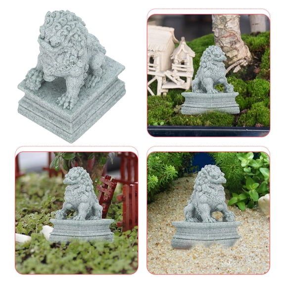 HAKIDZEL Small Lion Statue Lion Figurine Sandstone 1 Pair Home Use